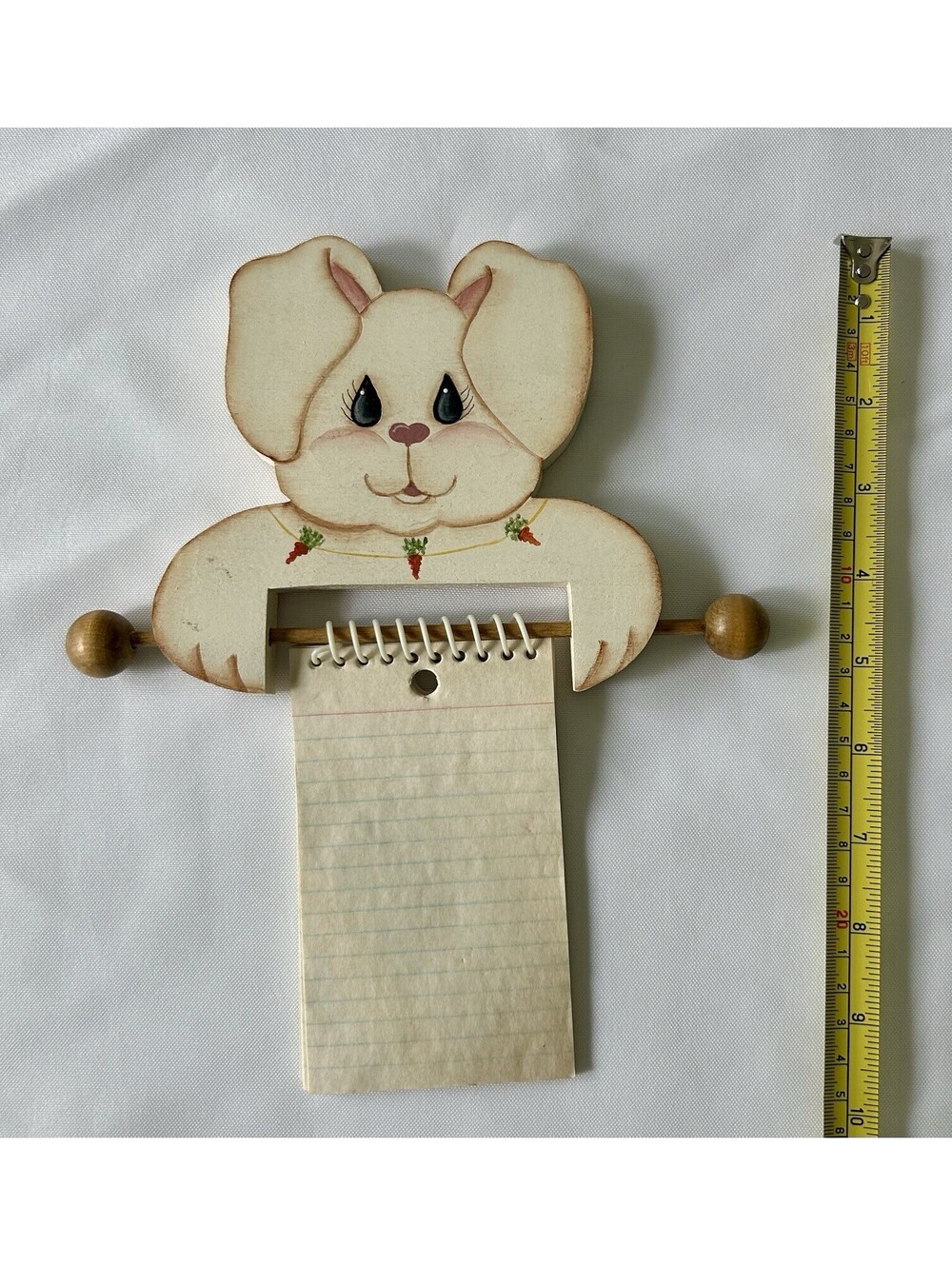 Vtg Notepad Holder Rabbit Bunny Cottage Core Grandma Core Tole Painting Easter
